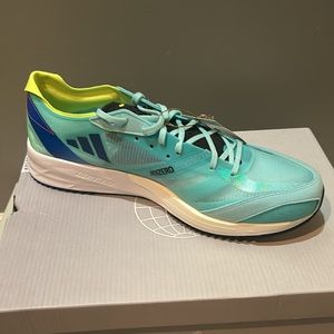 New in Box! adidas Adizero Adios 7 WC, Men’s 10 Running shoes in light aqua
